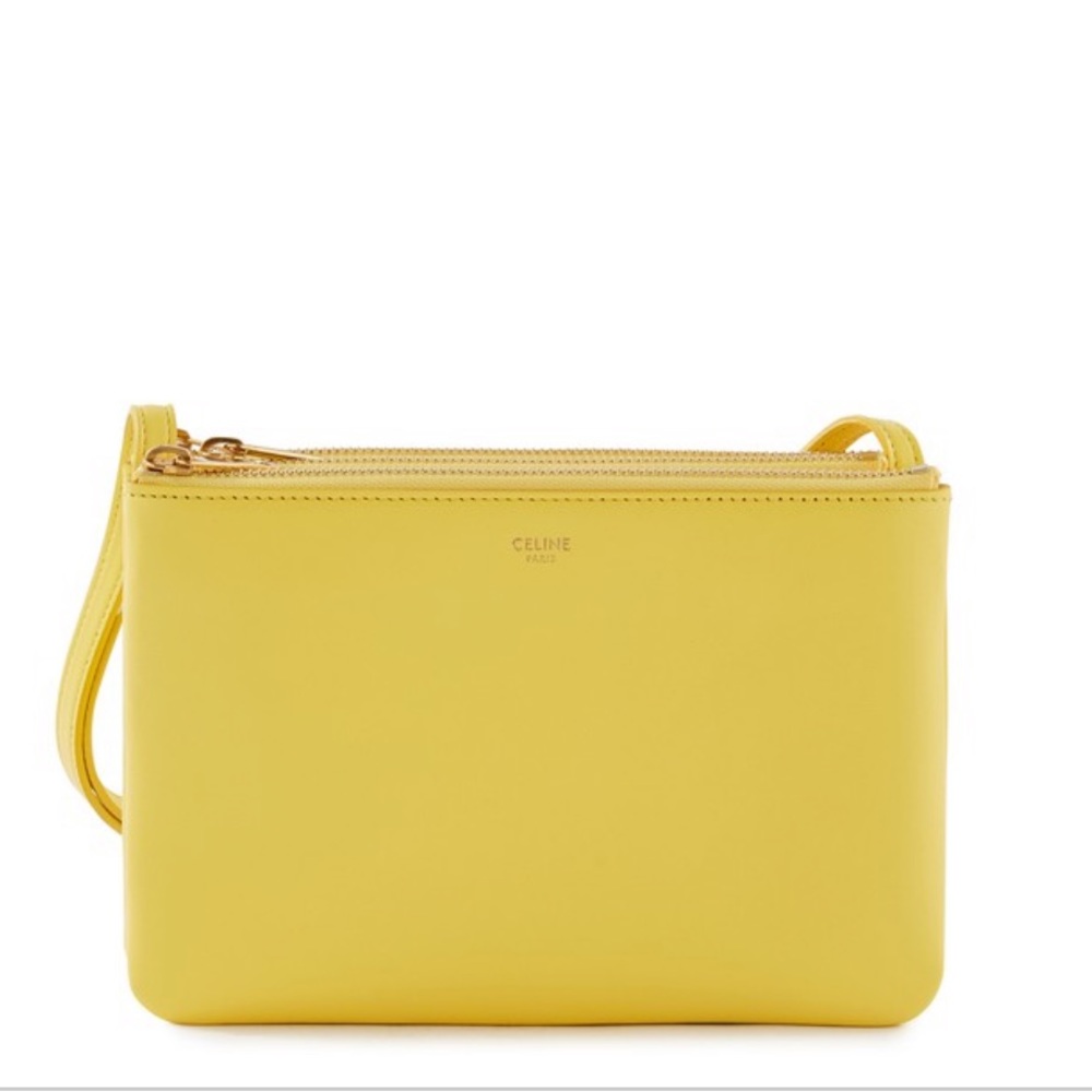 Celine trio bag in smooth lamb skin, citron